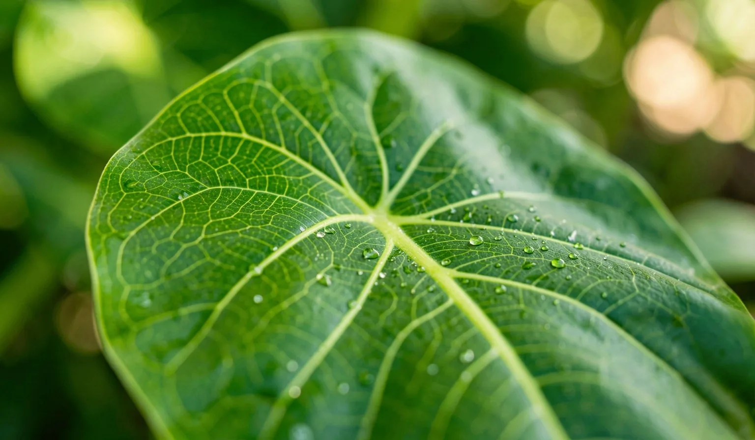 Lush botanical green leaf detail